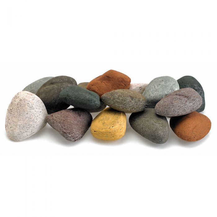 Pebble Beach Fire Stone Set L, Colored Stones For Fire Pit