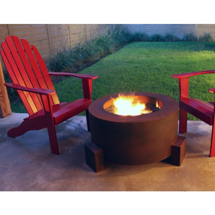 The Original Cor Ten Steel Fire Pit Co, Round Natural Gas Fire Pit